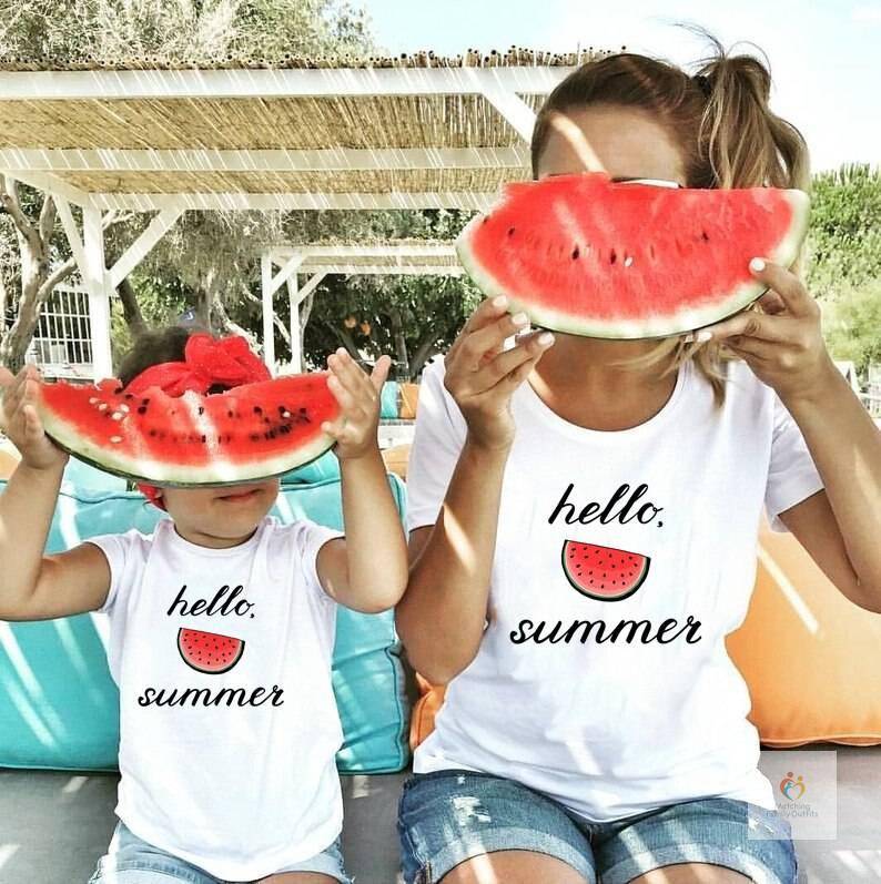 Hello Summer Mother and Daughter T-shirts
