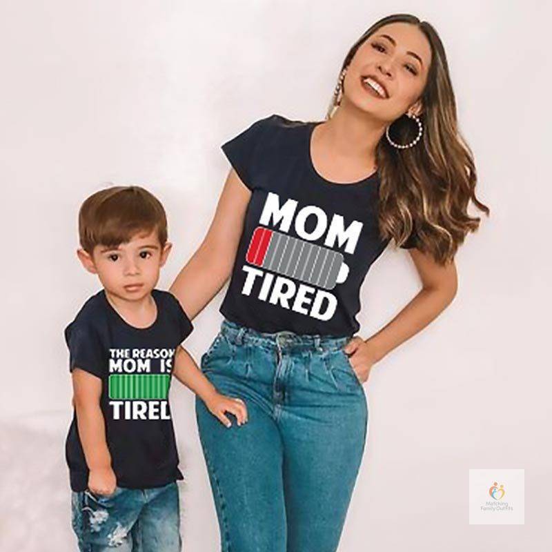 Mother Son Battery T-shirts
