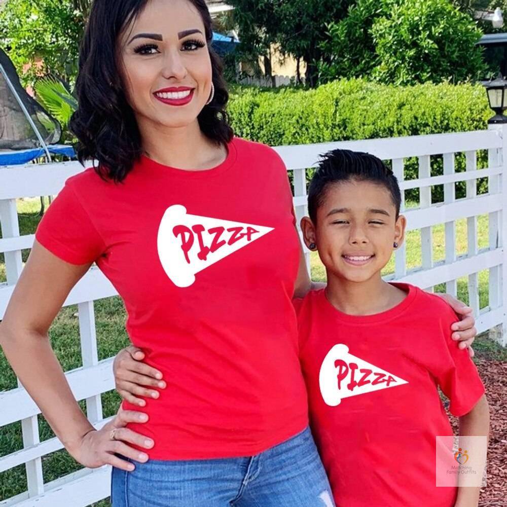 Mom and Me Matching Pizza T-Shirts