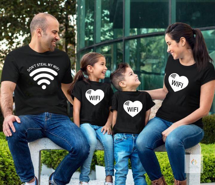 Don039t Steal My Wifi Matching Family Shirts Mom Team Baby Team Dad Family Matching Tee Tops Outfits Best Friends TShirt