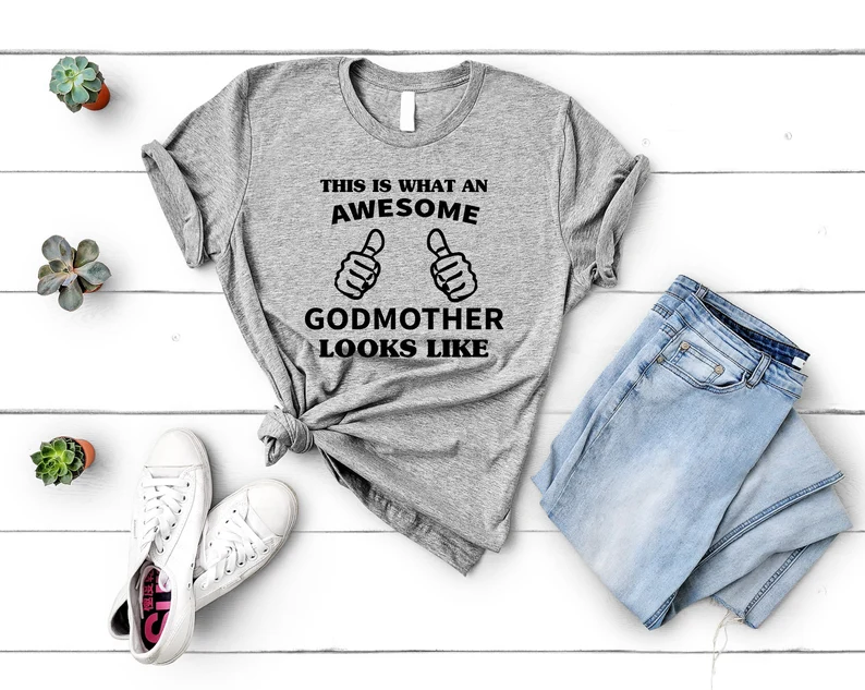 Godmother T shirt Grey