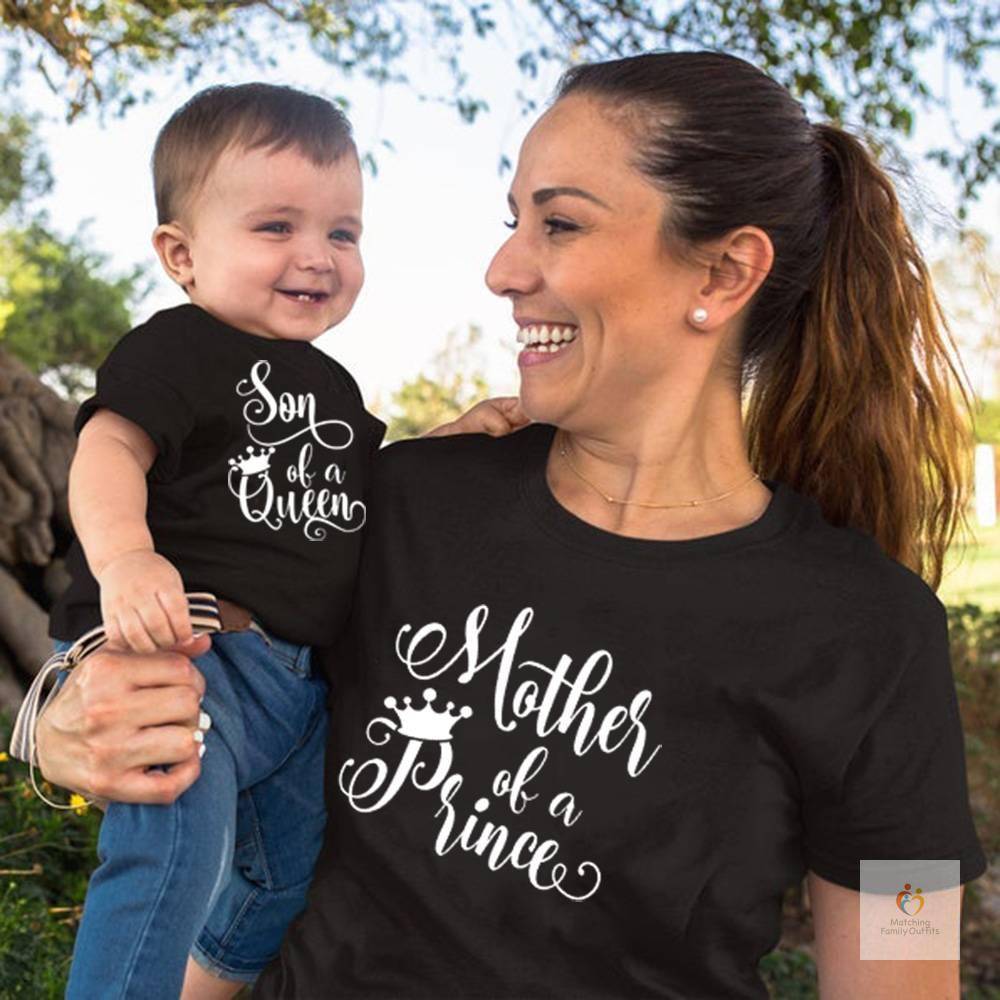 Son of Queen Mother of A Prince Mommy and Son Shirts Mommy and Kid Baby Boy Matching Tshirts Summer Matching Family TShi 1