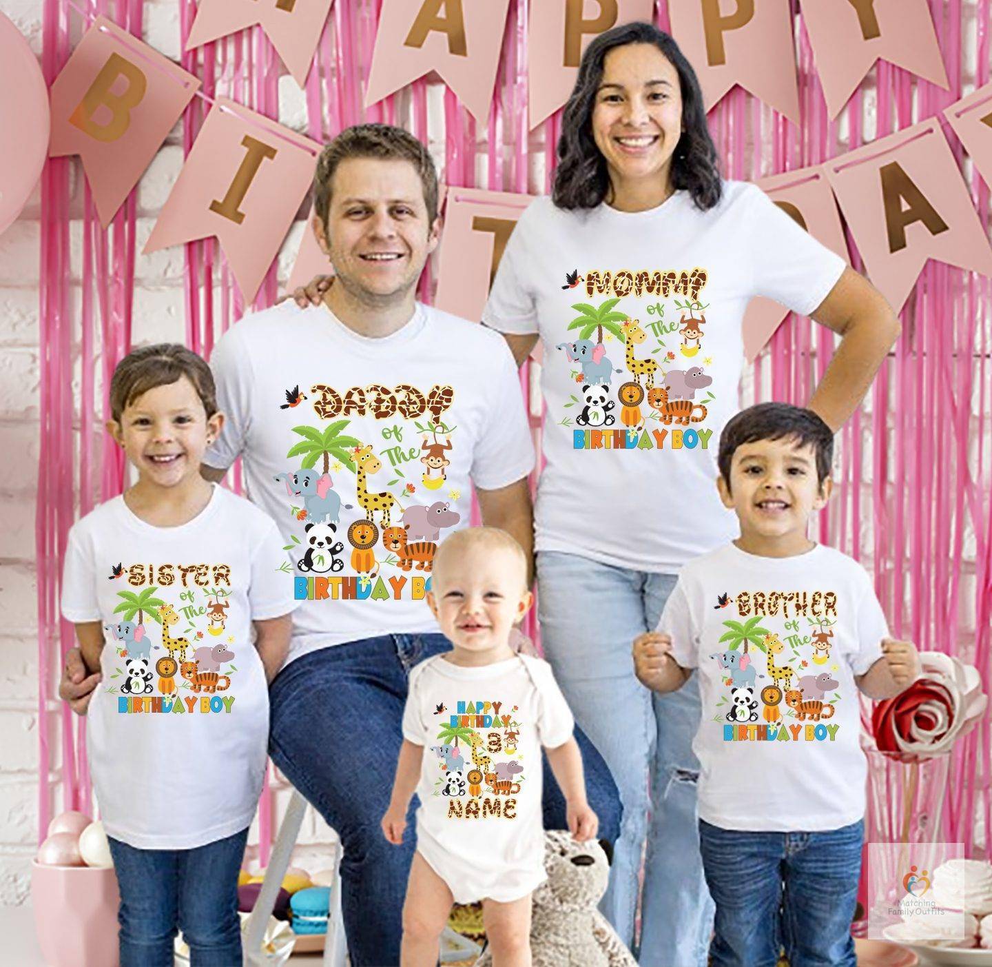 Jungle Theme Birthday Party Family T-shirts