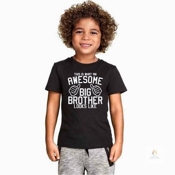 This Is What An Awesome Big Brother Look Like T Shirt for Girls Summer Clothing Fashion Boys Tees Unisex Short Sleeves T