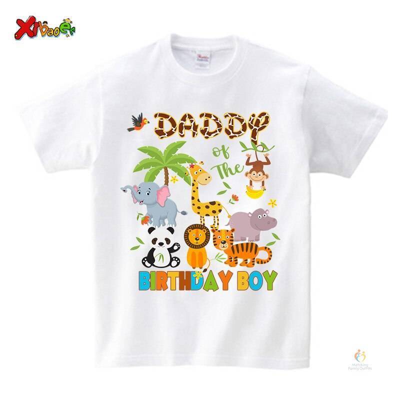 Zoo Animal Birthday Tshirt Family Matching Clothes Kids Boy Shirt 3 year Party Girls TShirt Clothing Children Outfit Cus 3
