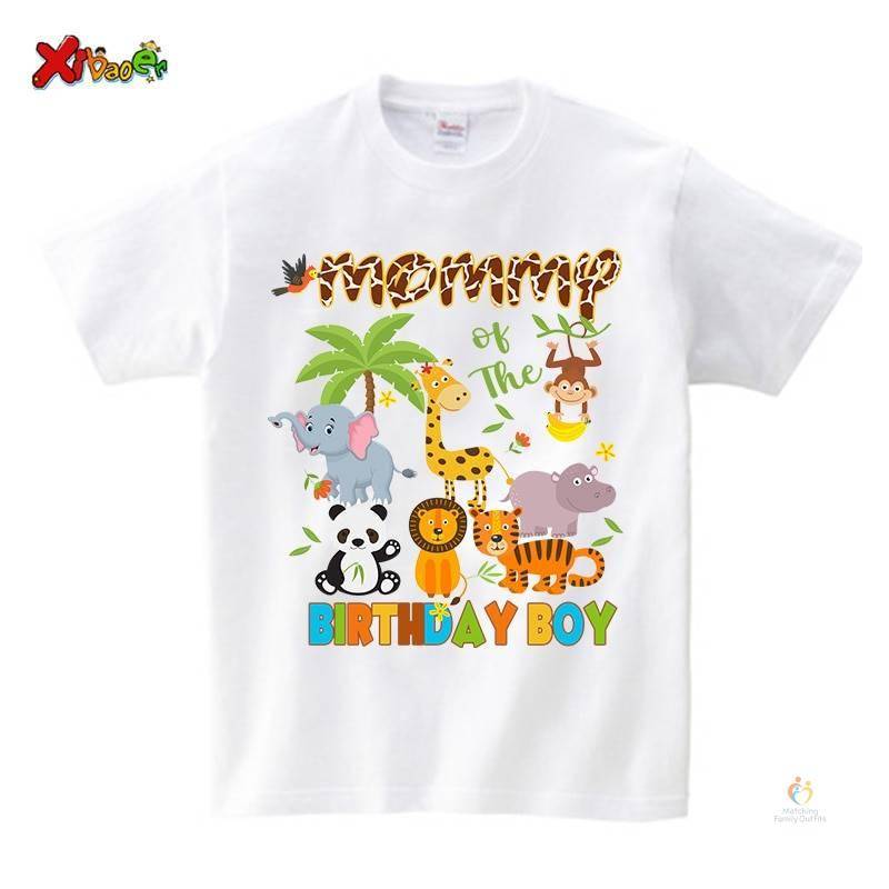Zoo Animal Birthday Tshirt Family Matching Clothes Kids Boy Shirt 3 year Party Girls TShirt Clothing Children Outfit Cus 4