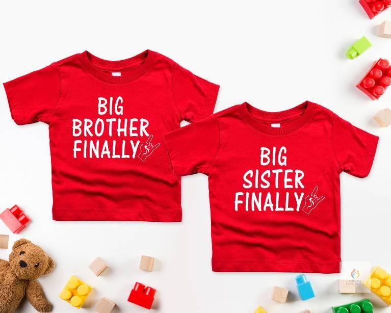 Big Brother 8211 Big Sister Finally T shirts Pregnancy Announcement T shirts and Baby Shower Gifts Siblings Matching Out 5