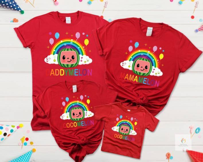 Cocomelon Birthday T shirts for Family cb5feb1b7314637725a2e7 BlackRedWhite 1