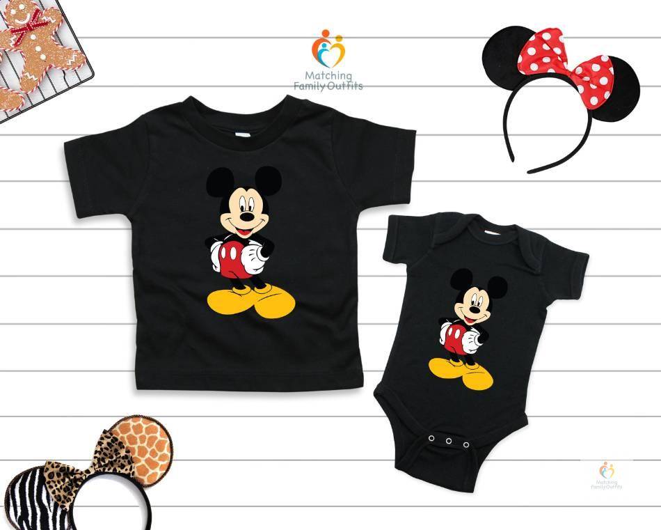 Birthday Party T shirts Matching Family Outfits Color Minnie Mouse Red Size 1 pc Baby romper 12M 1