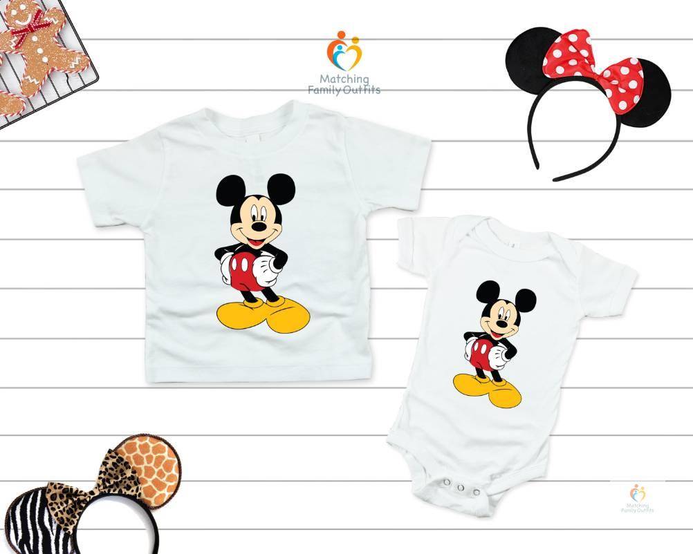 Birthday Party T shirts Matching Family Outfits Color Minnie Mouse Red Size 1 pc Baby romper 12M