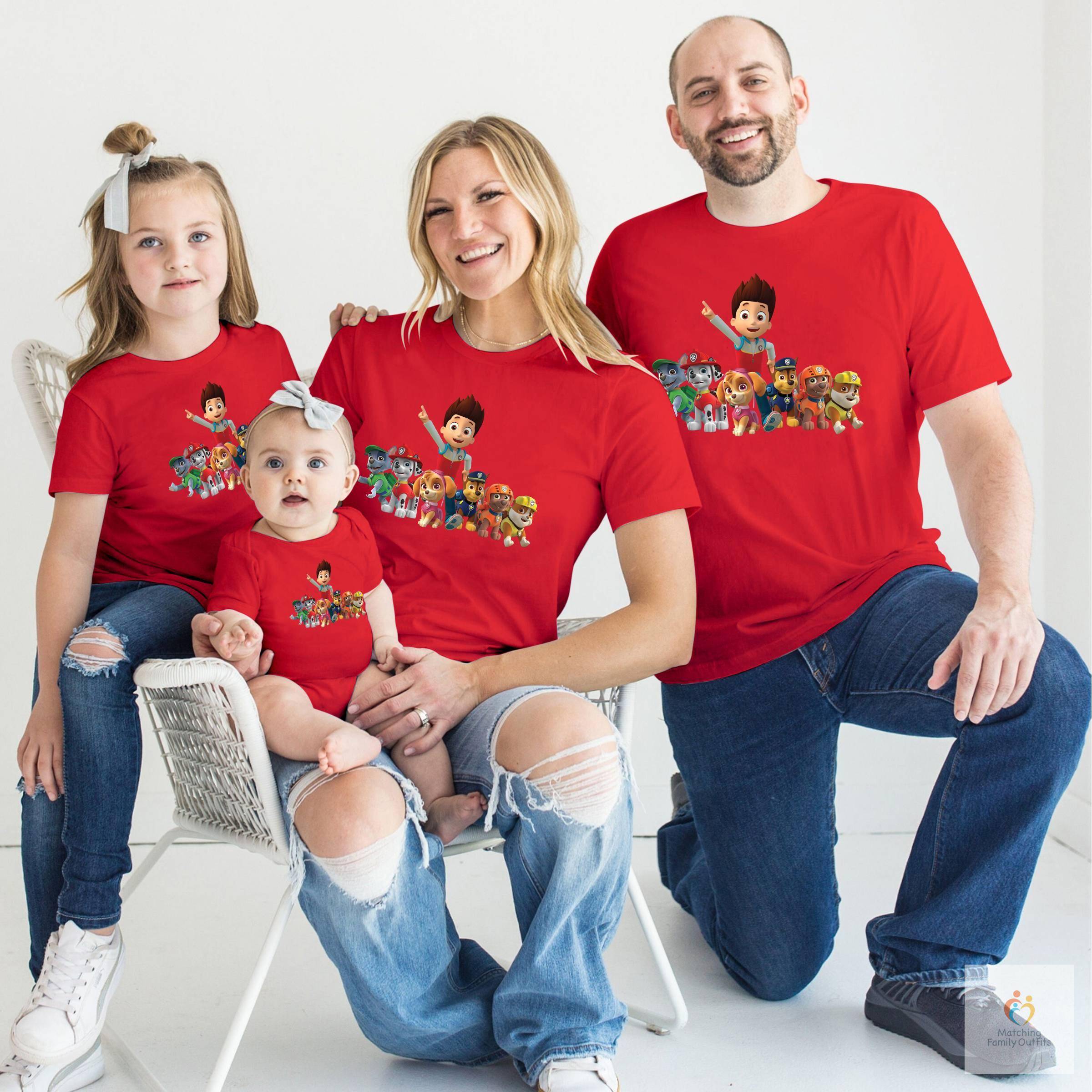 Paw Patrol T shirts for Family Birthday Party T shirts Matching Family Outfits cb5feb1b7314637725a2e7 BlackGreyRedWhite