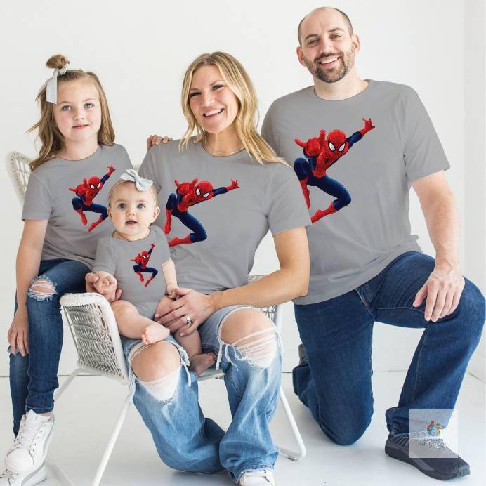 Spiderman T shirts for Family Birthday Party T shirts Matching Family Outfits cb5feb1b7314637725a2e7 BlackGreyRedWhite 2