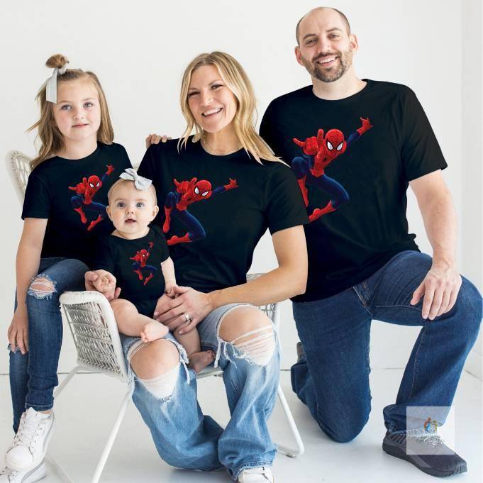 Spiderman T shirts for Family Birthday Party T shirts Matching Family Outfits cb5feb1b7314637725a2e7 BlackGreyRedWhite 3