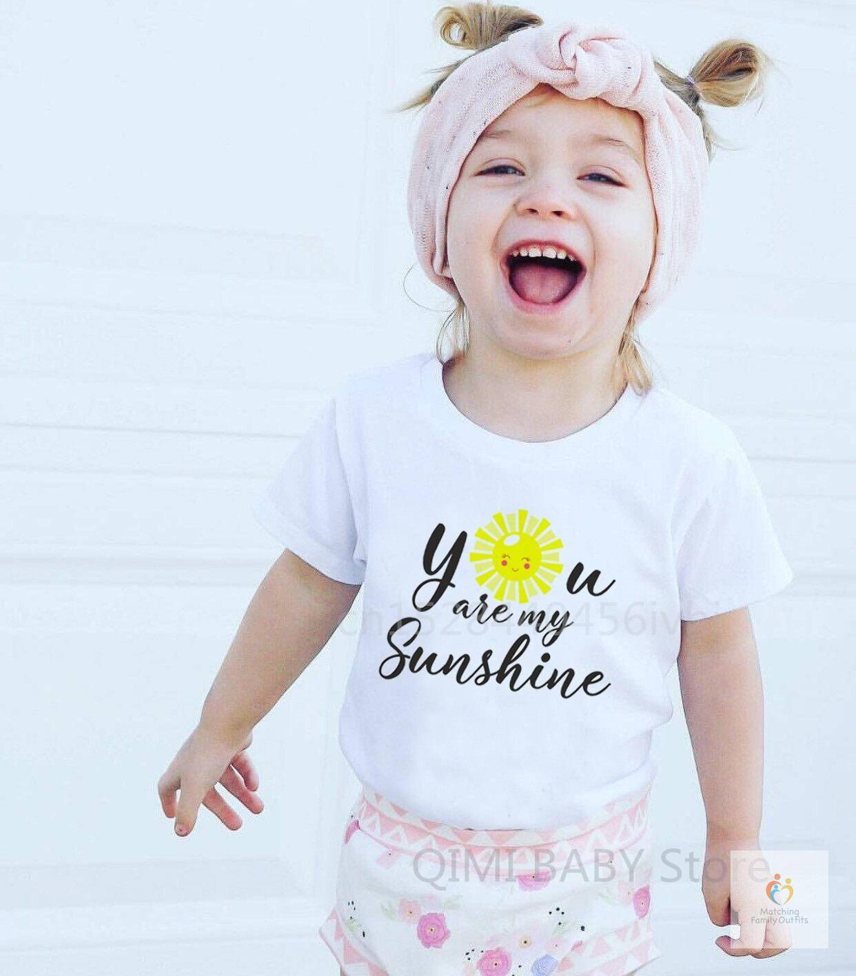 1pc You Are My Sunshine T Shirt Mommy and Daughter Matching Tshirts Family Look Shirts Mother Son Outfits Tops Clearance 3
