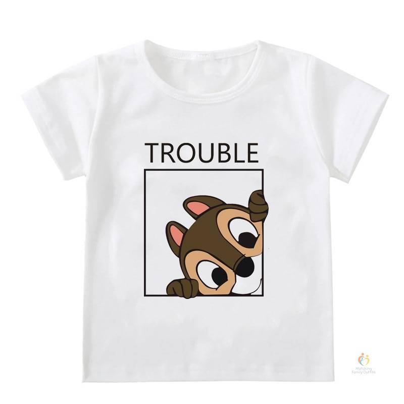 Chip and Dale Disney Kids Tshirts Cartoon Double and Trouble Print Summer Twins Tops Tees Funny Boys Girls Best Friends 1 3