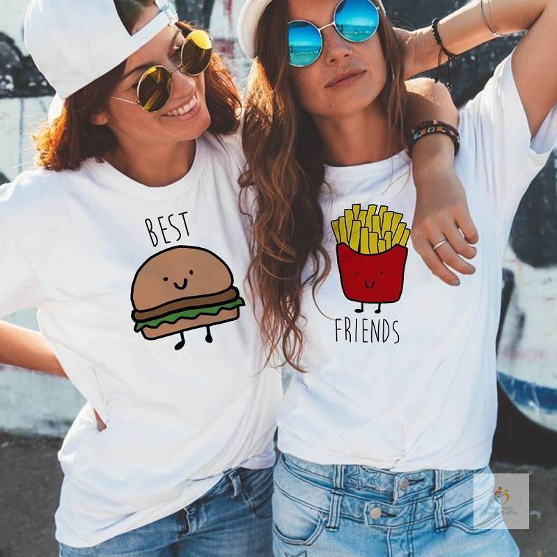 Fashion Cute Tops Summer Short Sleeve Matching Clothes Bff T Shirt Women Best Friends T shirt Clearance Sale cb5feb1b731 3