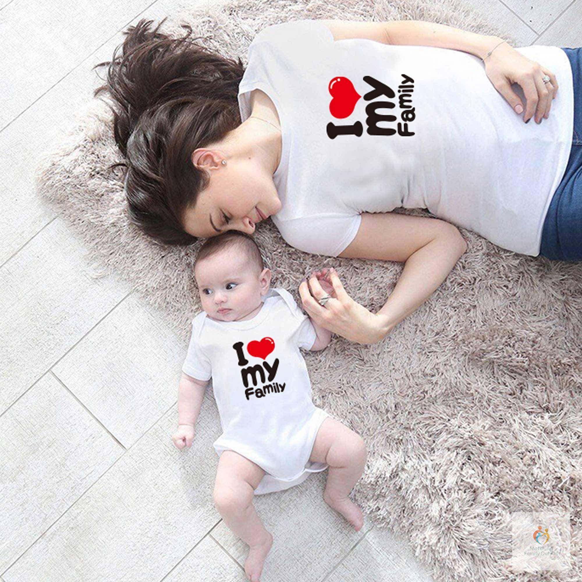 Funny Father Mom and Son Family Matching Clothes Family Look Summer Tshirts Papa Mama Little Boy Kids Shirt Baby Bodysui 17
