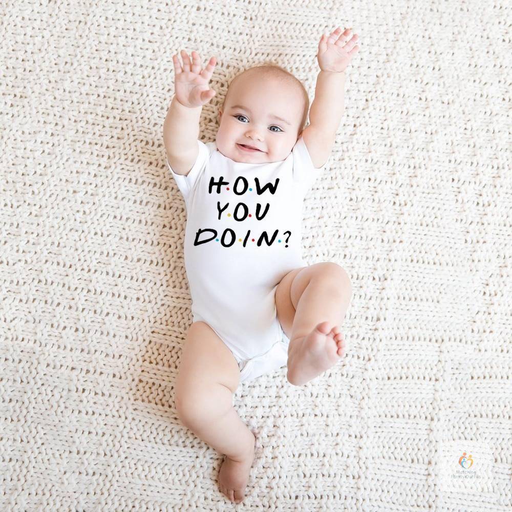 How You Doin Newborn Baby Boys Girls Bodysuits Unisex Jumpsuit Funny Playsuit Casual Short Sleeve Outfits 0 24M Clearanc