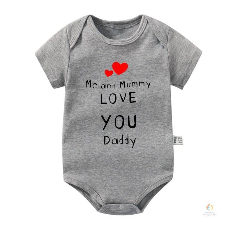 Me and Mummy Love You Daddy Baby Boys Girls Bodysuits Cotton Short Sleeve Infant Rompers Newborn Baby Clothes Father039s 1