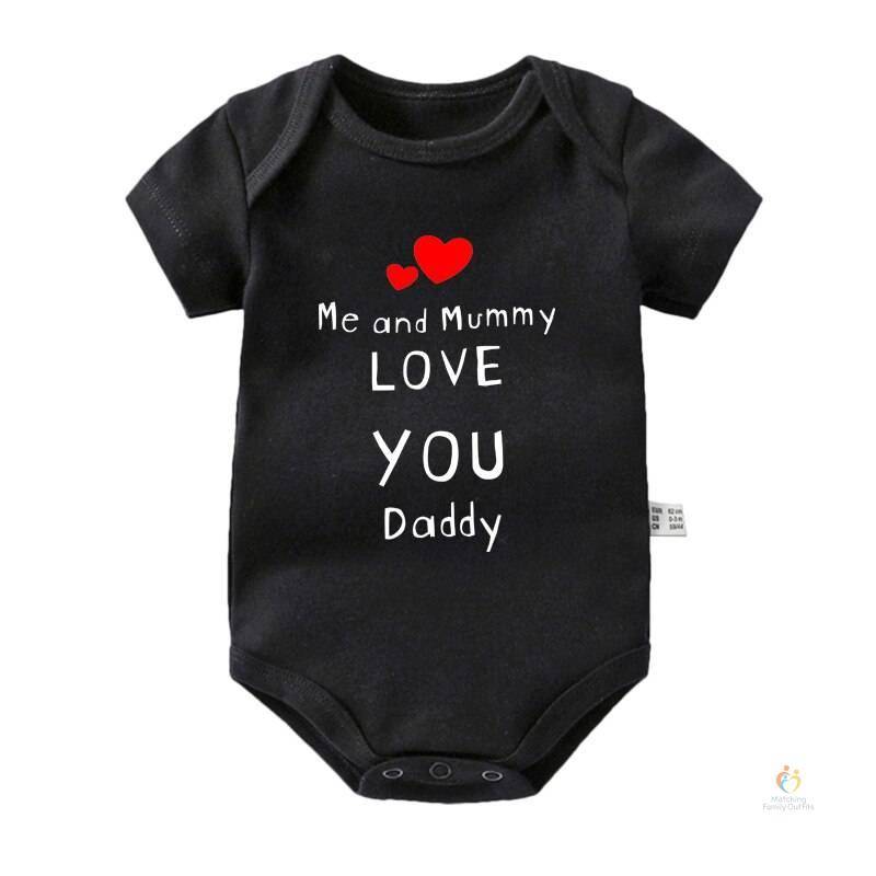 Me and Mummy Love You Daddy Baby Boys Girls Bodysuits Cotton Short Sleeve Infant Rompers Newborn Baby Clothes Father039s 2