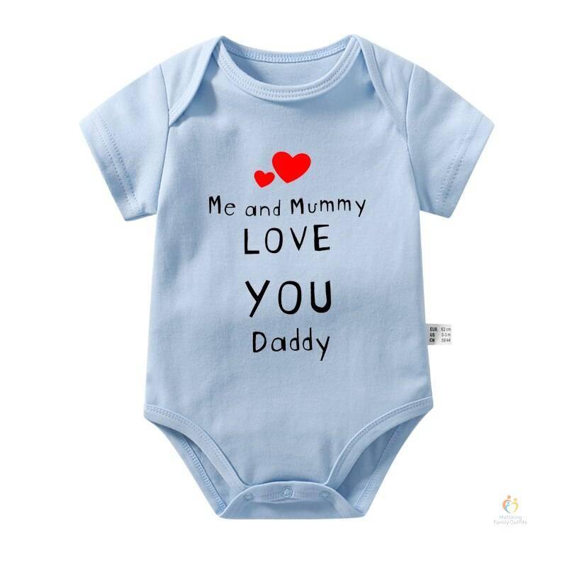 Me and Mummy Love You Daddy Baby Boys Girls Bodysuits Cotton Short Sleeve Infant Rompers Newborn Baby Clothes Father039s 3