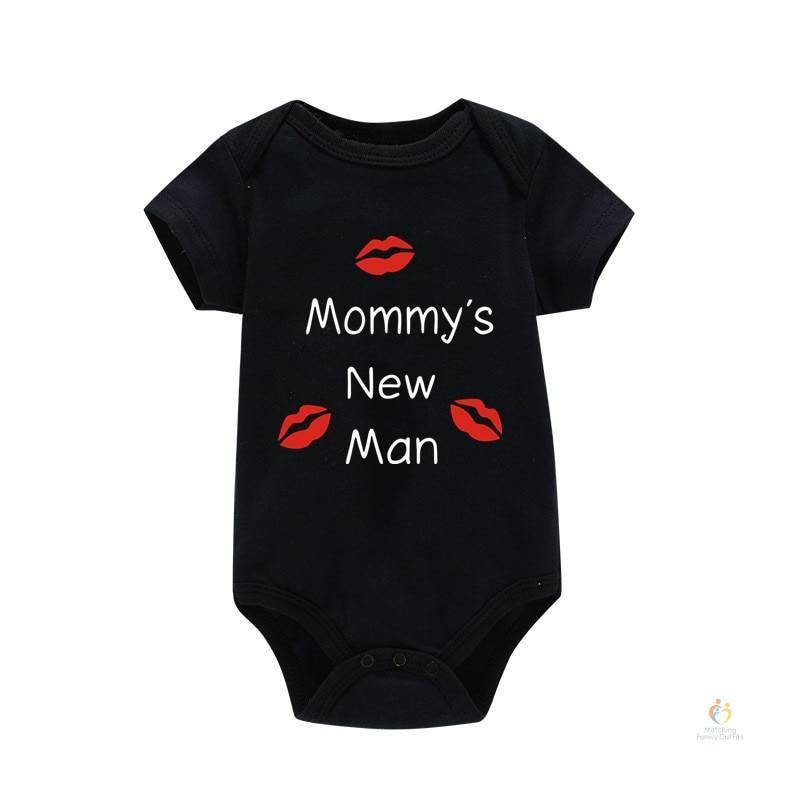 Newborn Baby Clothes Short Sleeve Boy Clothing Mommy039s New Man Design 100 Cotton Rompers De Bebe Costumes Black Cleara 4