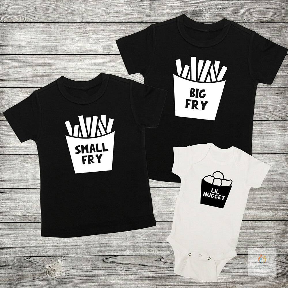 Sibling Shirt Set Small Fry Big Fry Lil Nugget Big Sister /Brother Shirt New Baby Romper Cotton Sibling Matching T Shirt Outfits