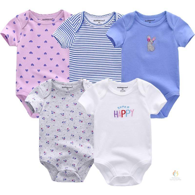5 Pieces Unisex Baby Bodysuits (Size 9 months)