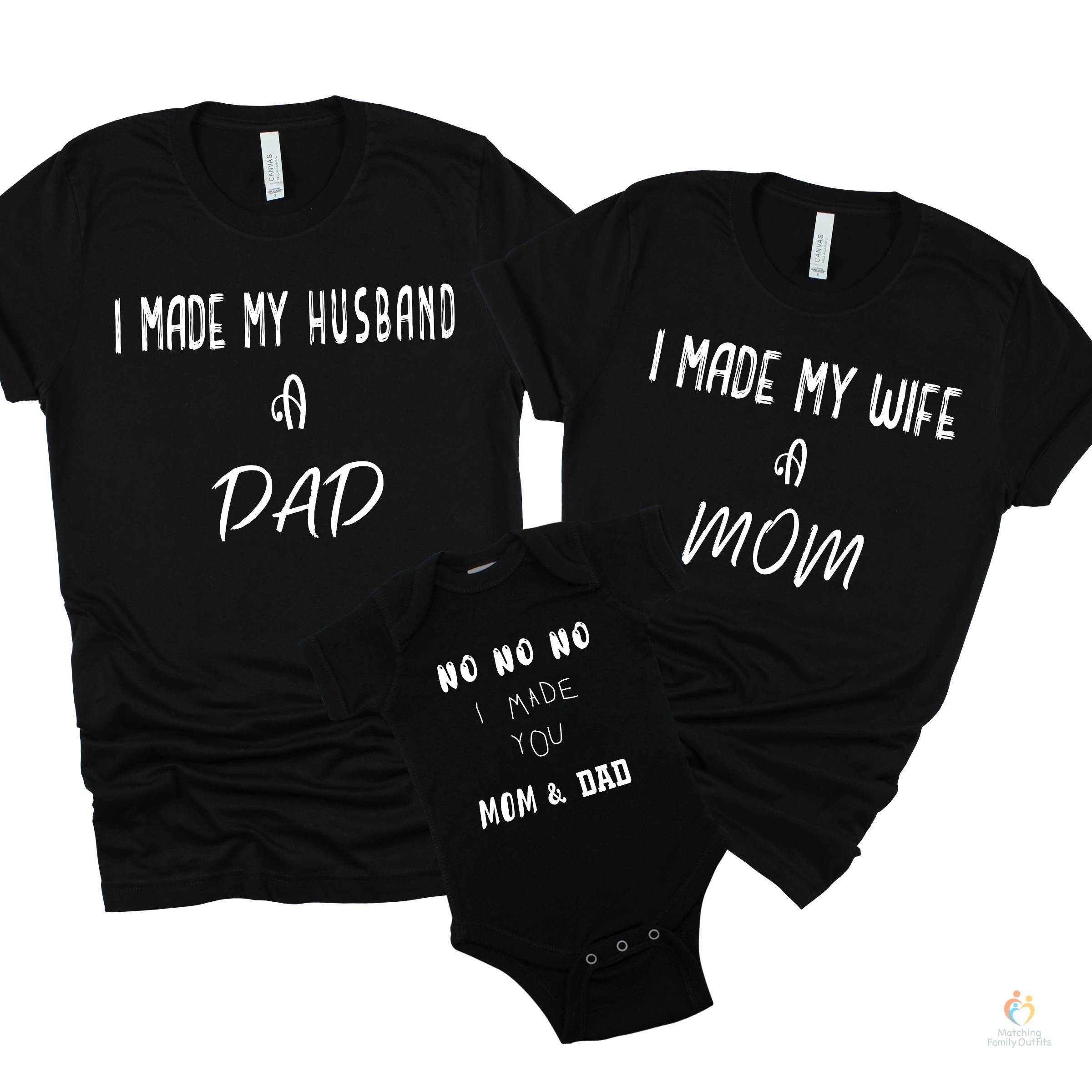 Mom and Dad Pregnancy Announcement T-shirts