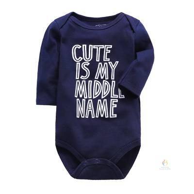Cute is my middle name Unisex Full-Sleeves Baby Bodysuit