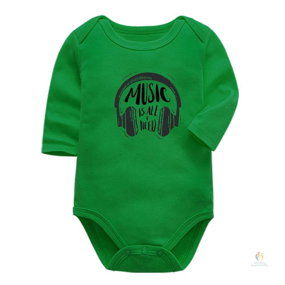 Music is all I need Unisex Full-Sleeves Baby Bodysuit
